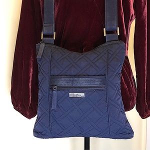 VERA BRADLEY Navy Blue Quilted Convertible Crossbody Shoulderbag